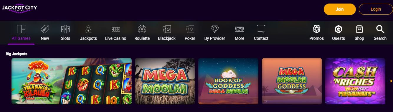 Win big jackpots on Mega Moolah at JackpotCity